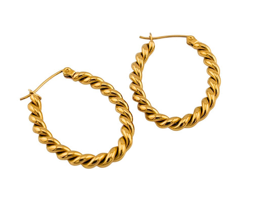 Gold String Hoop Earring