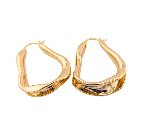 Irregular gold earrings