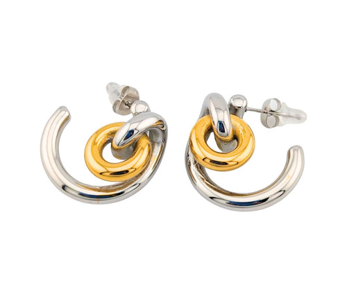 Gold and Silver Multihoop Earring