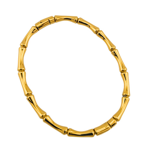 Gold Bamboo Link Bracelet
