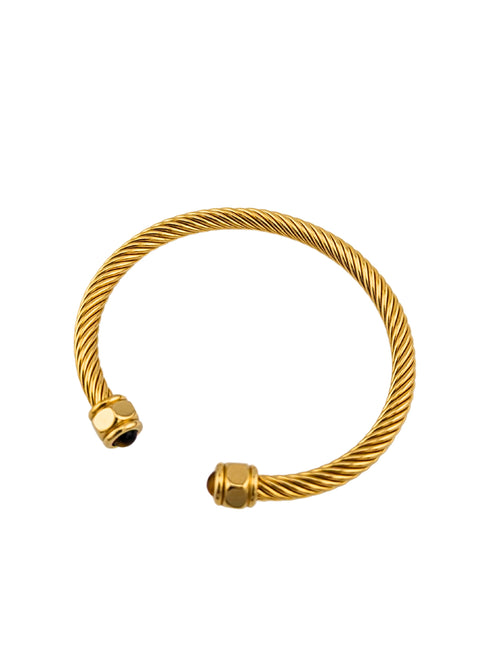 Gold Cable Spiral Redstone Bracelet
