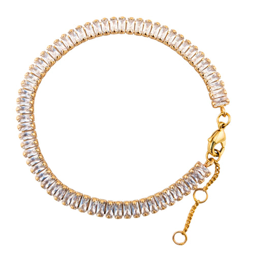 Gold and Zircon Chain Bracelet