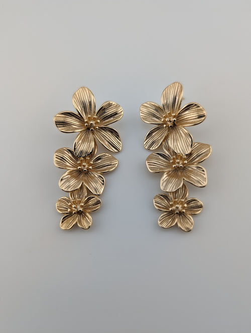 Triple Flowers Earring
