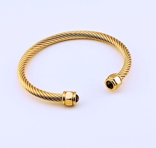 Gold Cable Spiral Redstone Bracelet