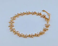 Zircon Flower Gold Bracelet