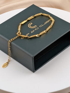 Gold Rhombus Chain Bracelet