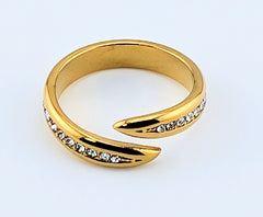 Open Gold and Zircon Ring