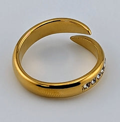 Open Gold and Zircon Ring