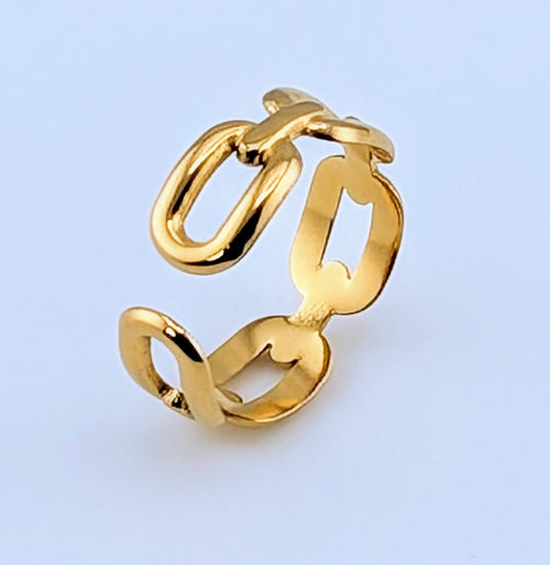 Chunky Chain Open Gold Ring