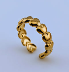 Heart Link Open Gold Ring