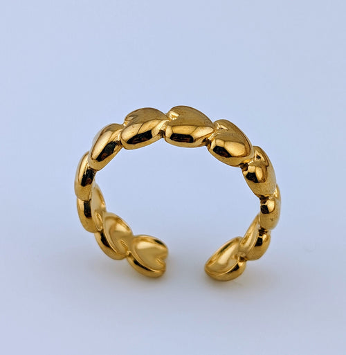 Heart Link Open Gold Ring