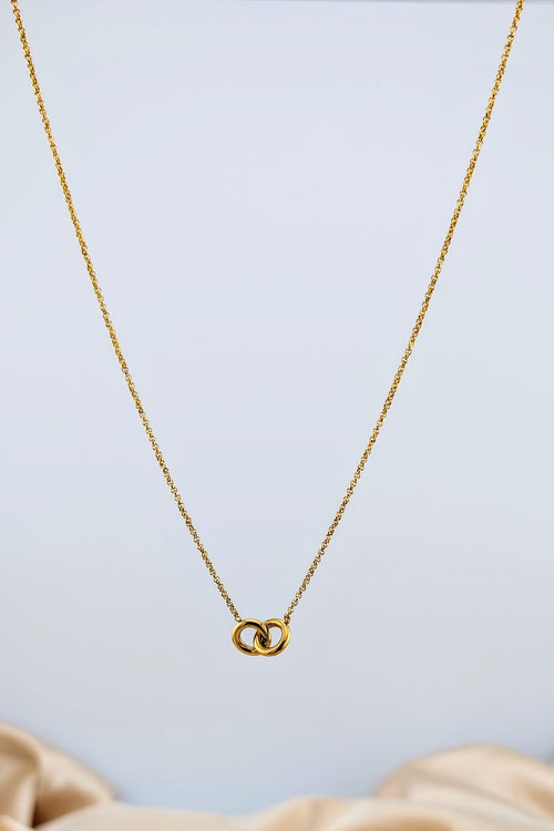 Interlock Gold Hoop Necklace
