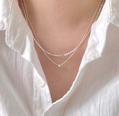 Sterling Silver Double Chain Necklace