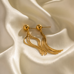 Golden Ball and Tassels Earring